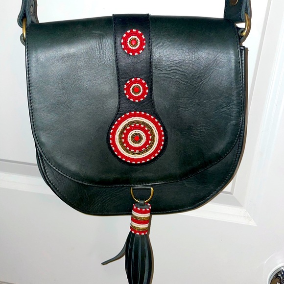 Gray Leather Crossbody Bag - Picture 1 of 5